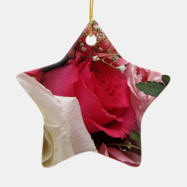 Roses Ceramic Tree Decoration (Front)