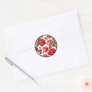 Roses Classic Round Sticker