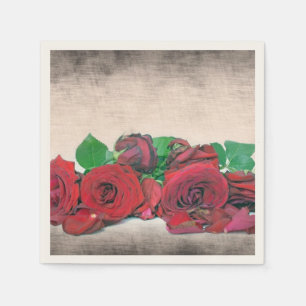 Roses Cocktail Paper Napkin