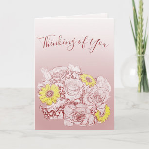 Roses Colour Splash Daisy Bouquet Condolence Custo Card