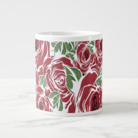Roses Country red green vintage floral  