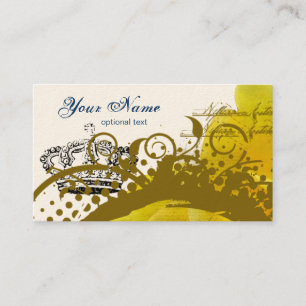 Roses, Crown, Swirls & Butterflies Business Cards