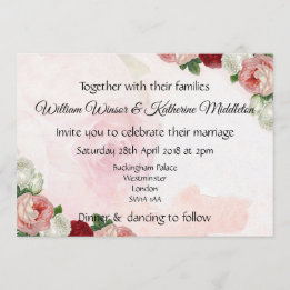 Roses custom Wedding Invitation double sided