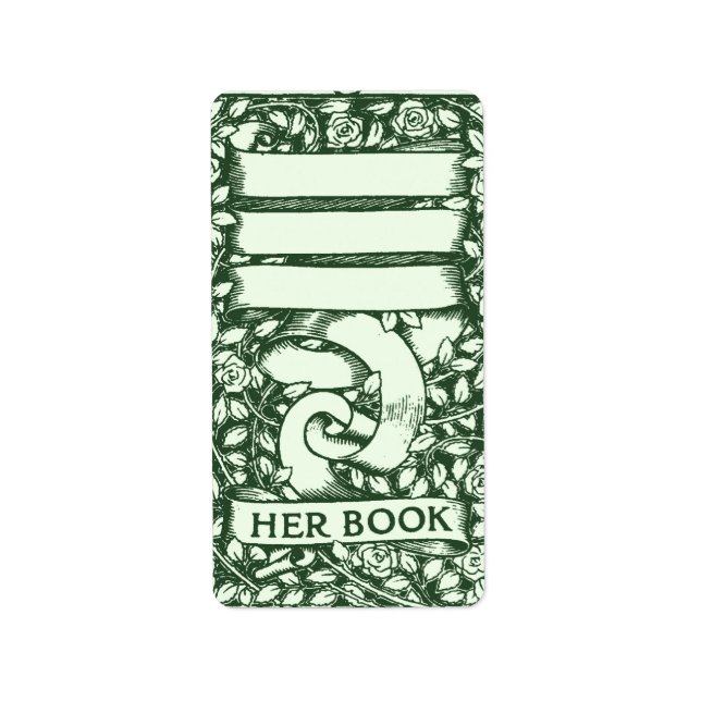 Roses Customisable Bookplate Label (Front)