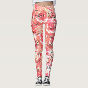 Roses, Dachshund Dog All-Over-Print Leggings