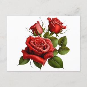 Roses d'amour d'affection et d'amitié holiday postcard