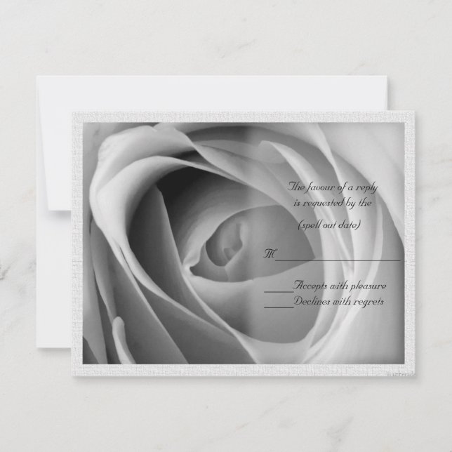 Roses detail bw rsvp card (Front)