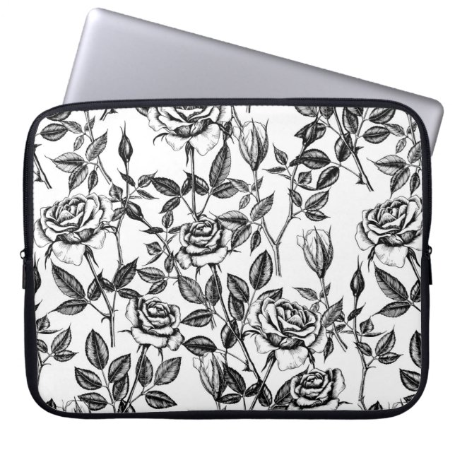 Roses drawing laptop sleeve (Front)