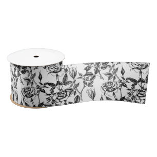Roses drawing satin ribbon