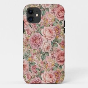 Roses Dusty Rose Elegant Charm Sage Green Gold Case-Mate iPhone Case