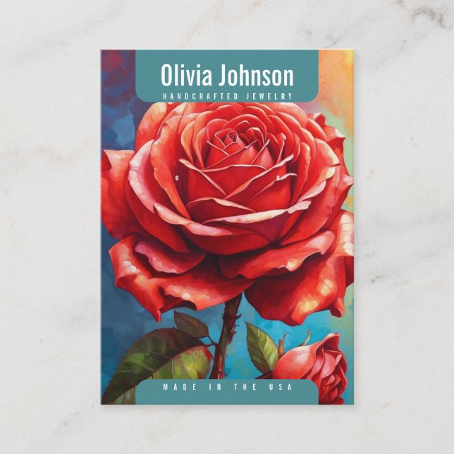 Roses Earring Earrings Jewellery Display Card (Front)