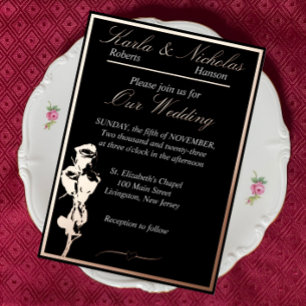 Roses, Elegant Black Wedding, Rose Gold