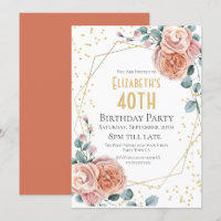 Roses & Eucalyptus Floral 40th Birthday Party