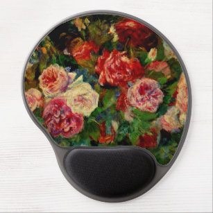 Roses, famous Renoir painting, Gel Mouse Pad