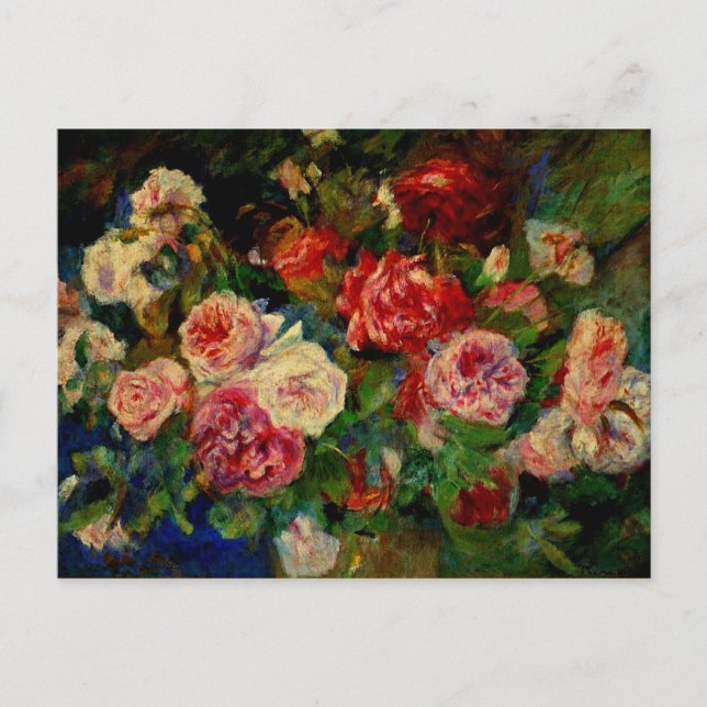 Roses, famous Renoir painting, Postcard (Front)
