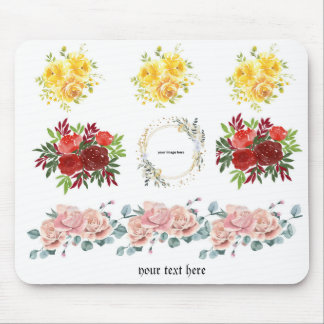 Roses floral customisable placeholder for pic mouse pad