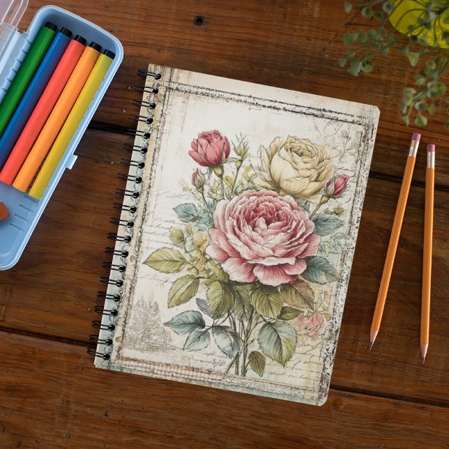 Roses Floral Cute Vintage Pattern  Notebook (Creator Uploaded)