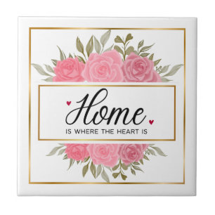 Roses Floral Flowers Watercolor Tile