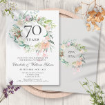 Roses Floral Garland 70th Wedding Anniversary Invitation<br><div class="desc">Featuring a delicate watercolor floral greenery garland,  this chic botanical 70th wedding anniversary invitation can be personalised with your special anniversary information. The reverse features a matching floral garland framing your anniversary dates in elegant text. Designed by Thisisnotme©</div>
