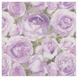 Roses Floral Lavender Purple Pattern Fabric