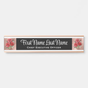 Roses Floral Office Door Signs Name Plate