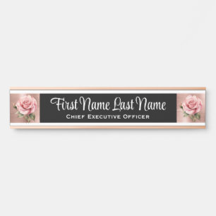 Roses Floral Office Door Signs Name Plate