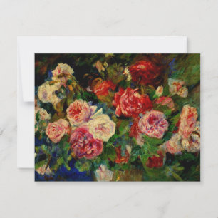 Roses, floral painting by Pierre-Auguste Renoir Card