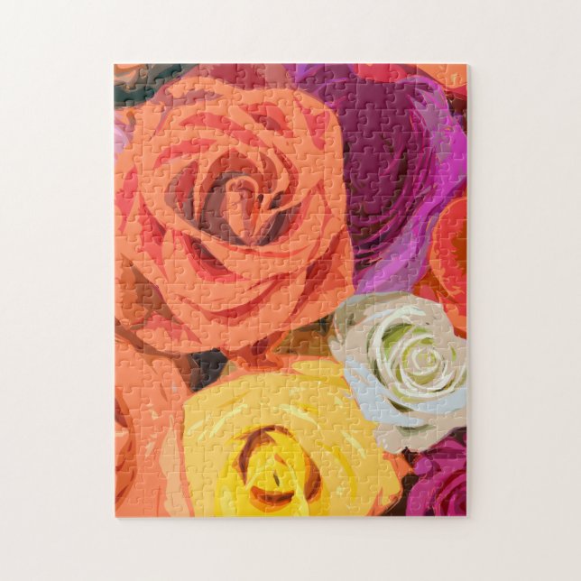 Roses Floral Pattern Jigsaw Puzzle (Vertical)