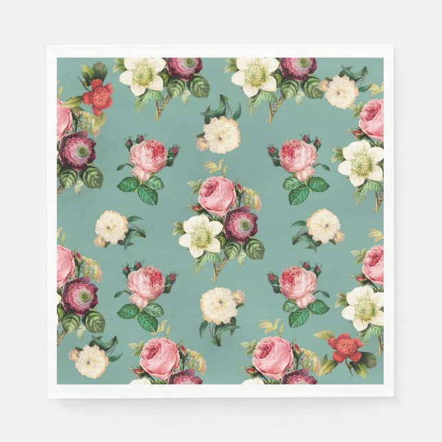 Roses floral pattern napkin (Front)