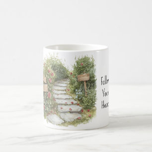 Roses Floral Stone Path Coffee Mug