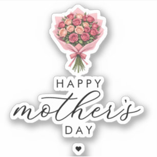 Roses Flower Bouquet Happy Mother's Day Elegant