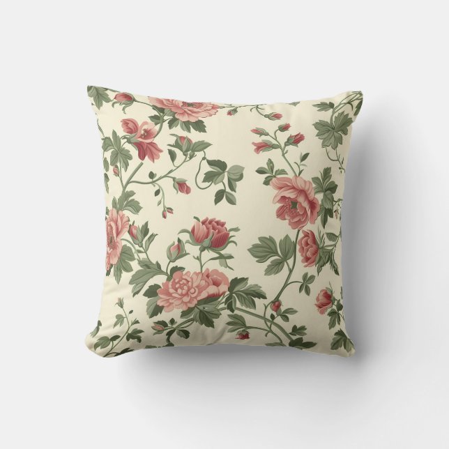 Roses Flower Pattern Cushion (Front)