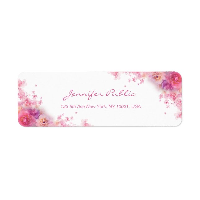 Roses Flowers Elegant Hand Script Watercolor Art (Front)