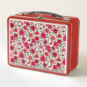 Roses Flowers Metal Lunchbox