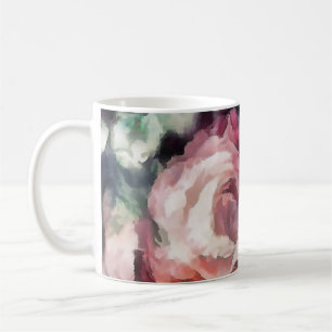 Roses flowers oil painting abstract floral print b coffee mug