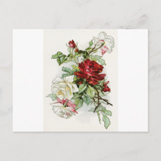 Roses flowers vintage rose victorian postcard