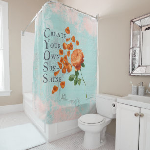 Roses Flowers with Wise Saying- Wisdom Shower Curtain