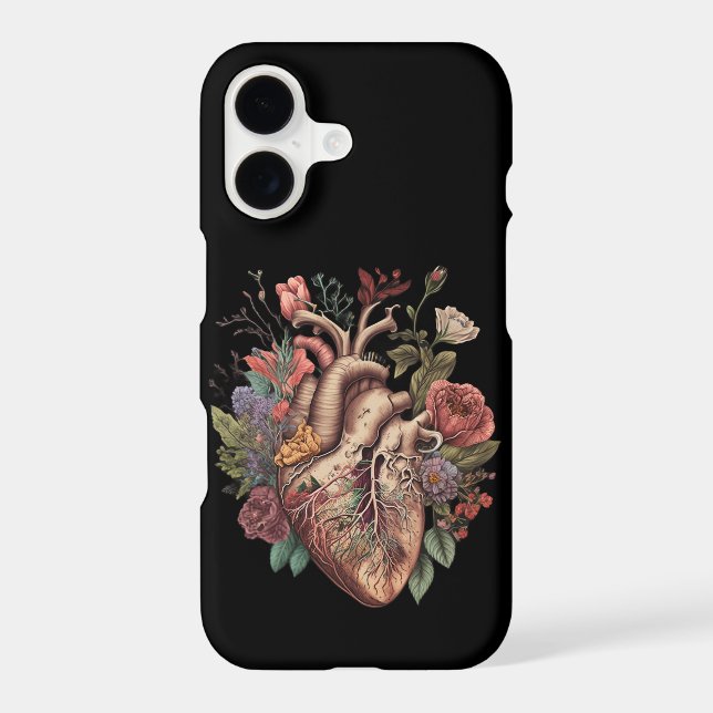 Roses for her Anatomical Heart Phone Case (Back)
