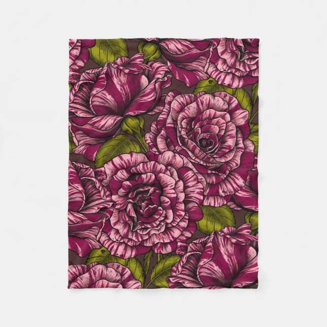 Roses for you fleece blanket (Front)