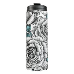 Roses for you in white thermal tumbler