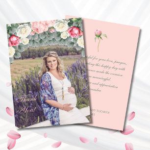Roses Garden Baby Shower Photo Thank You Card