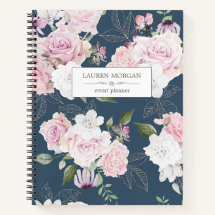 Roses Garden Blue   Personalised Notebook