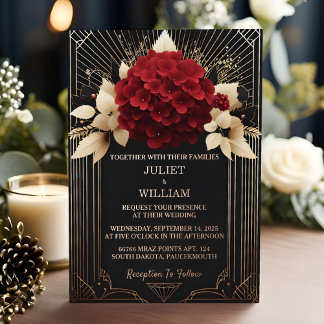 Roses Garden Diamond Red Black And Gold Wedding
