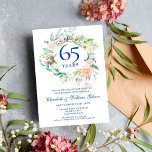 Roses Garland 45th 65th Wedding Anniversary Invitation<br><div class="desc">Featuring a delicate watercolor floral greenery garland,  this chic botanical 45th or 65th sapphire wedding anniversary invitation can be personalised with your special anniversary information. The reverse features a matching floral garland framing your anniversary dates in elegant typography on a sapphire blue background. Designed by Thisisnotme©</div>