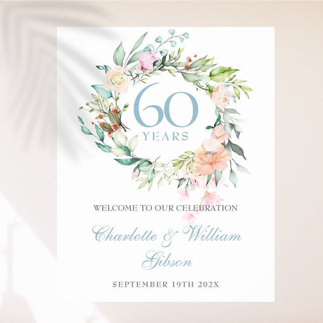 Roses Garland 60th Anniversary Welcome Sign (Creator Uploaded)
