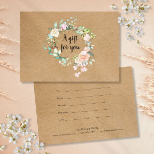 Roses Garland Rustic Kraft Gift Certificate
