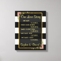 Roses Gold Foil Black Stripes OUR LOVE STORY
