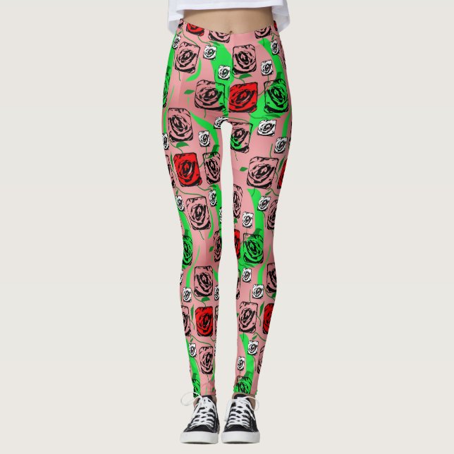 Roses Graphic Leggings (Front)