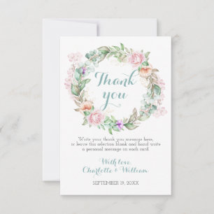 Roses Greenery 60th Diamond Wedding Anniversary Thank You Card