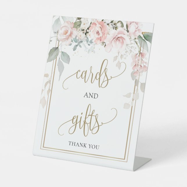  Roses Greenery Foliage Cards & Gifts Pedestal Sign (Front)